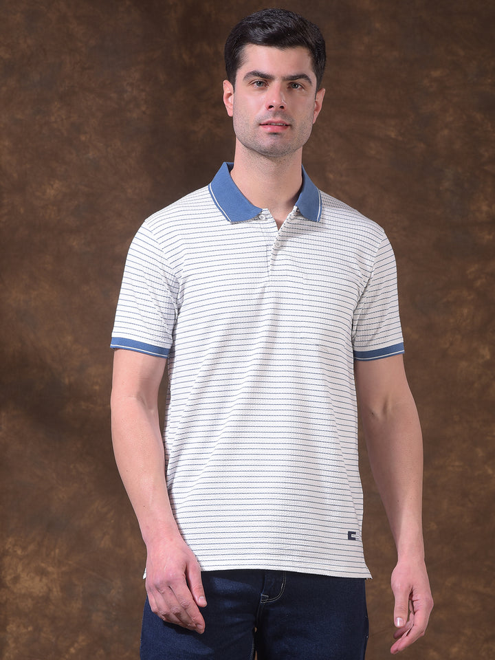 cobb air force striped polo neck t-shirt