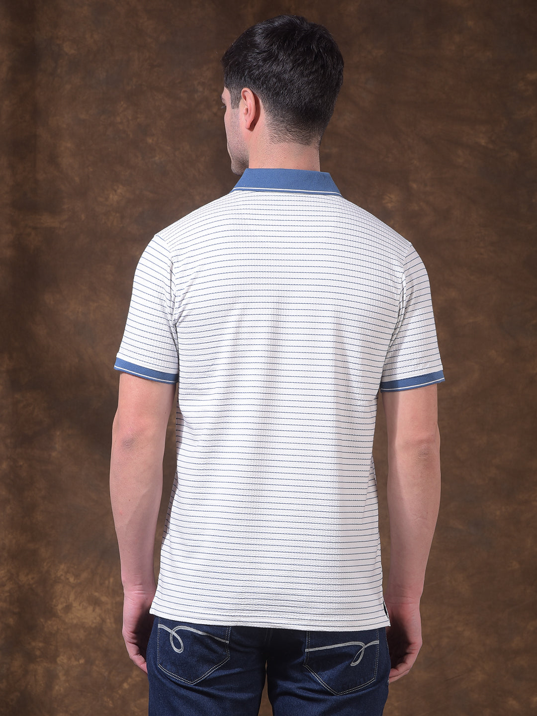 cobb air force striped polo neck t-shirt