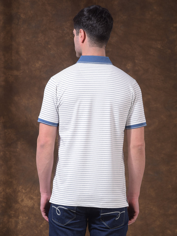 cobb air force striped polo neck t-shirt