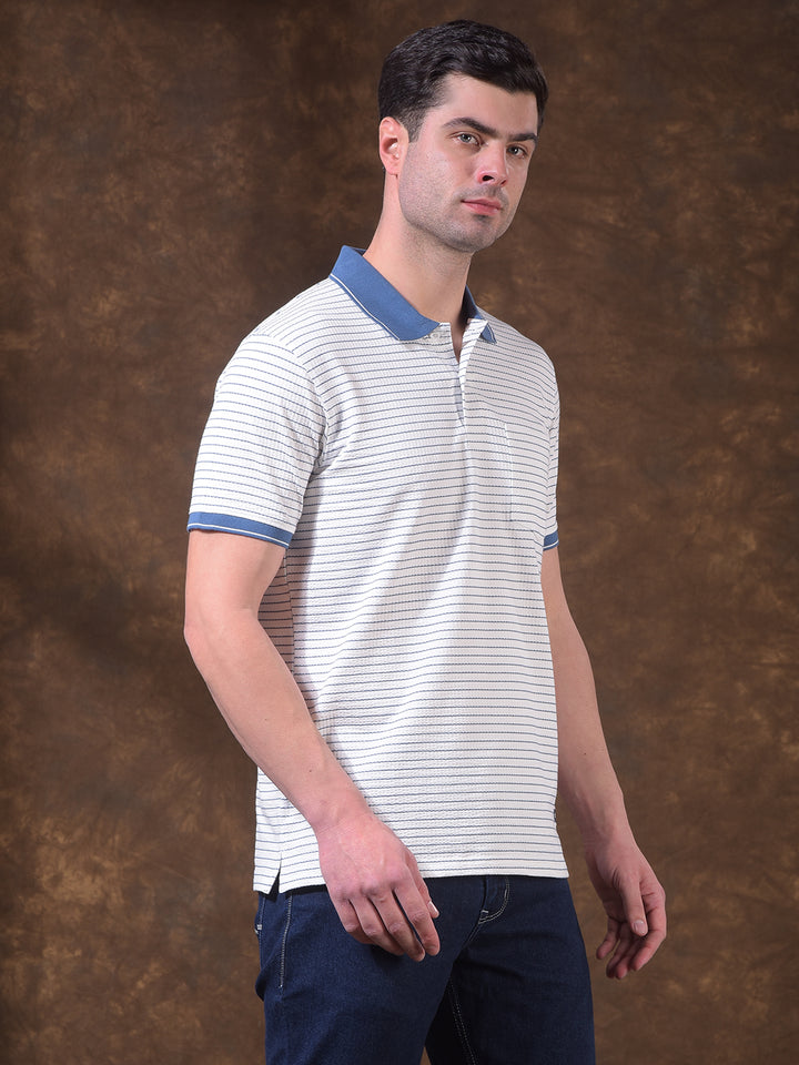 cobb air force striped polo neck t-shirt