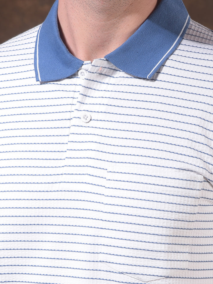 COBB AIR FORCE STRIPED POLO NECK T-SHIRT