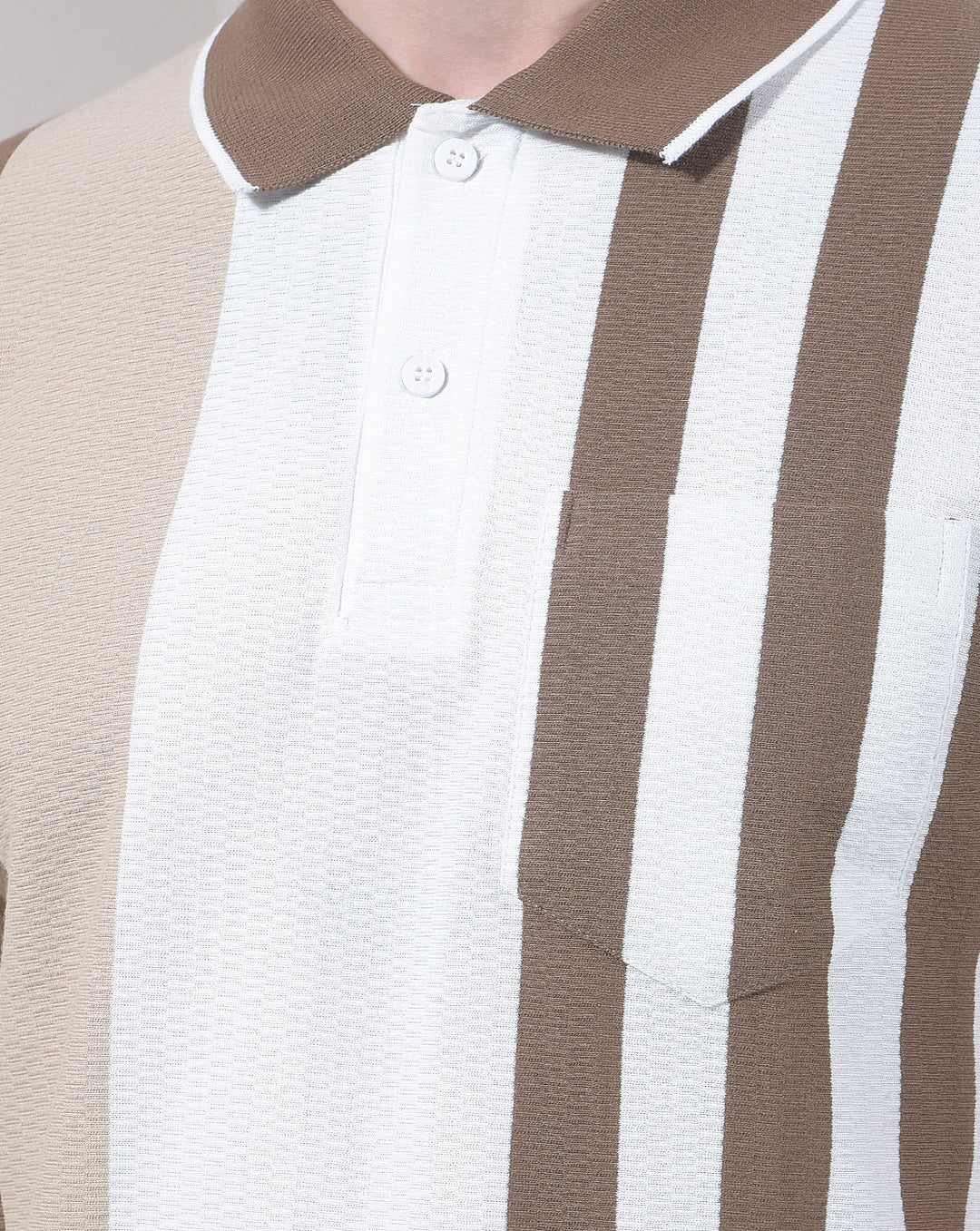 COBB BROWN COLOR-BLOCK POLO NECK T-SHIRT