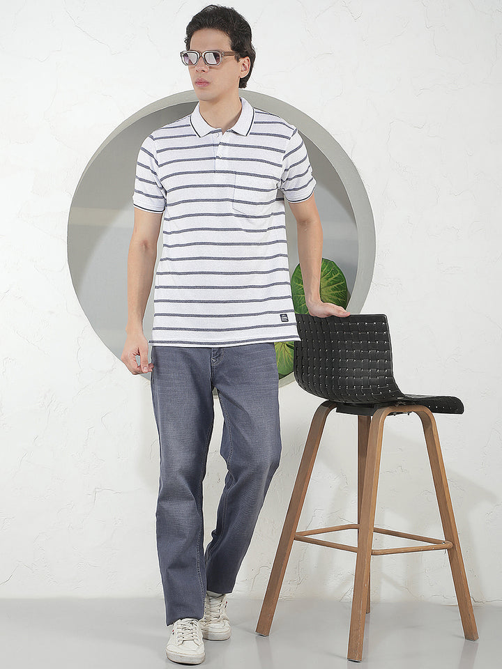 ACRU STRIPED POLO T-SHIRT
