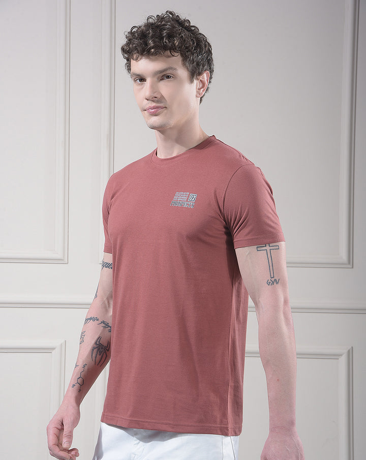 cobb rust solid round neck t-shirt