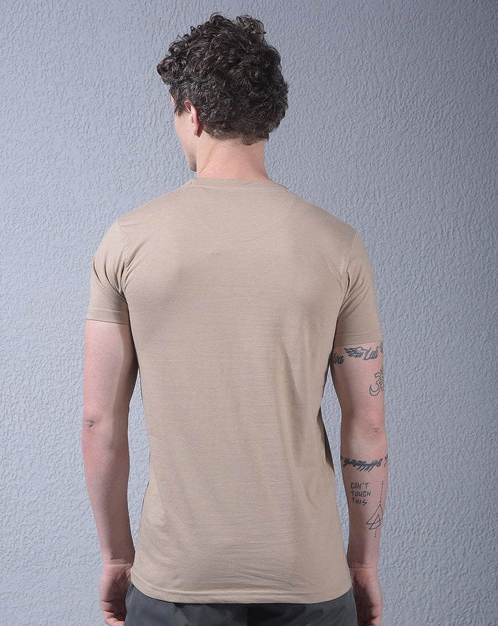 cobb beige printed round neck t-shirt
