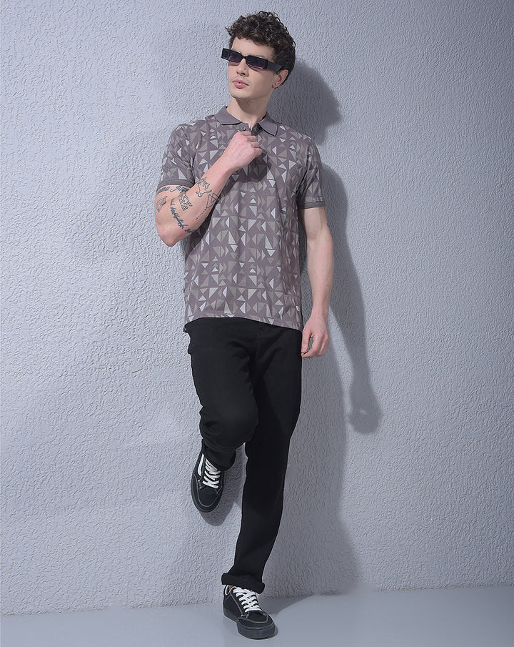 COBB BROWN COLOR-BLOCK POLO NECK T-SHIRT