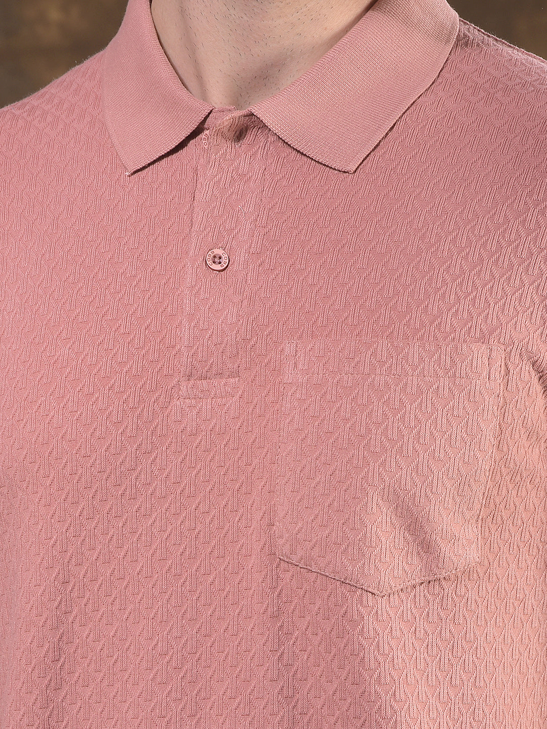 COBB ROUGE SELF-DESIGN POLO NECK T-SHIRT