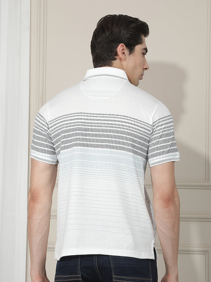 white striped polo t-shirt