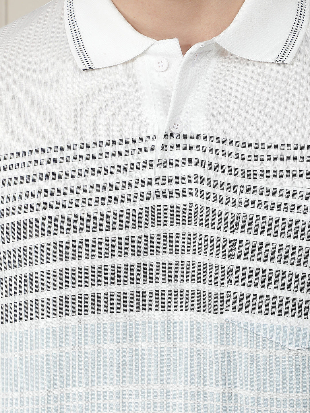 white striped polo t-shirt