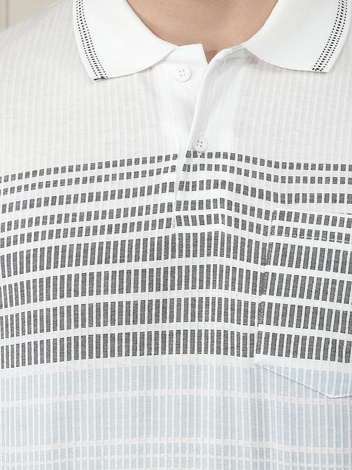 white striped polo t-shirt