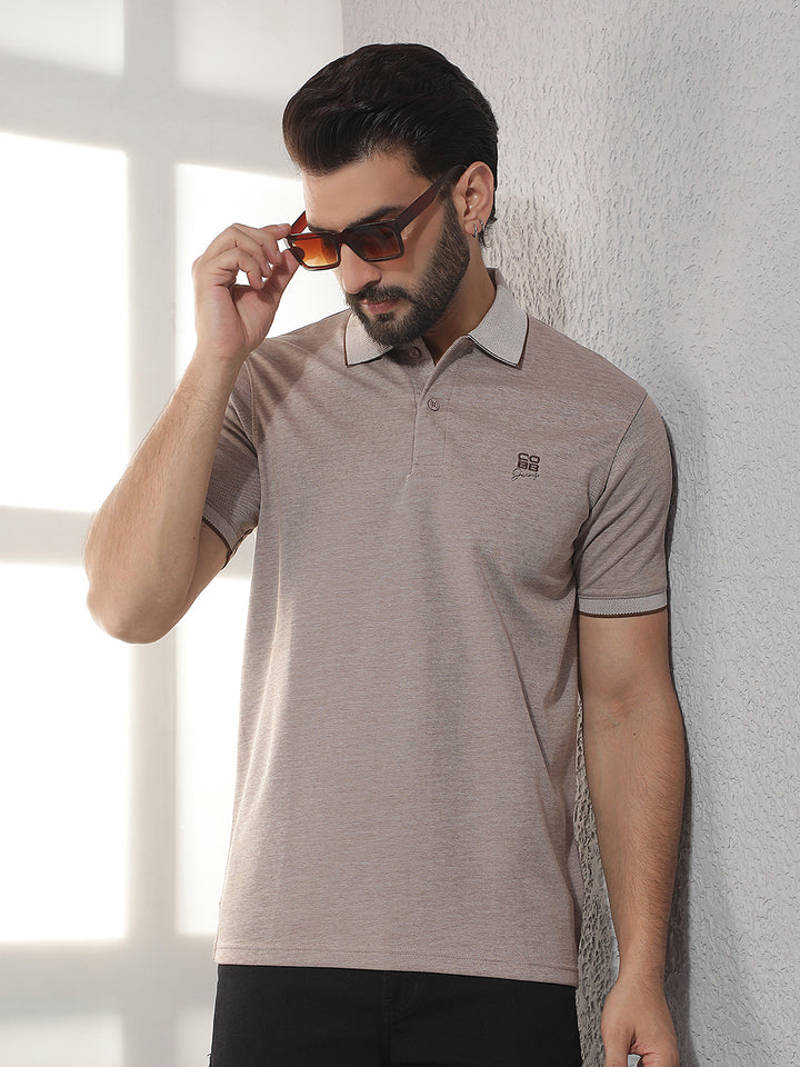 cobb coffee solid polo neck t-shirt