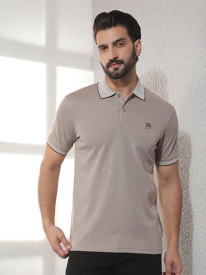 cobb coffee solid polo neck t-shirt