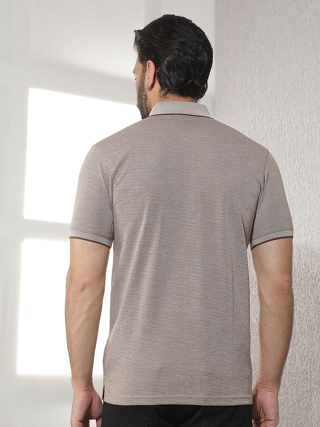 cobb coffee solid polo neck t-shirt