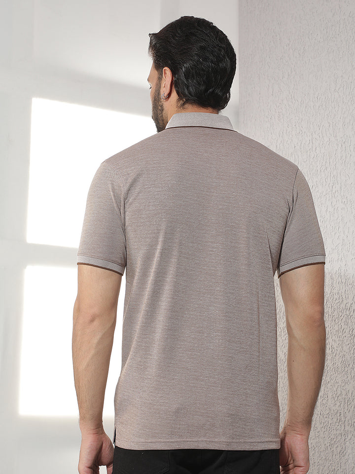cobb coffee solid polo neck t-shirt