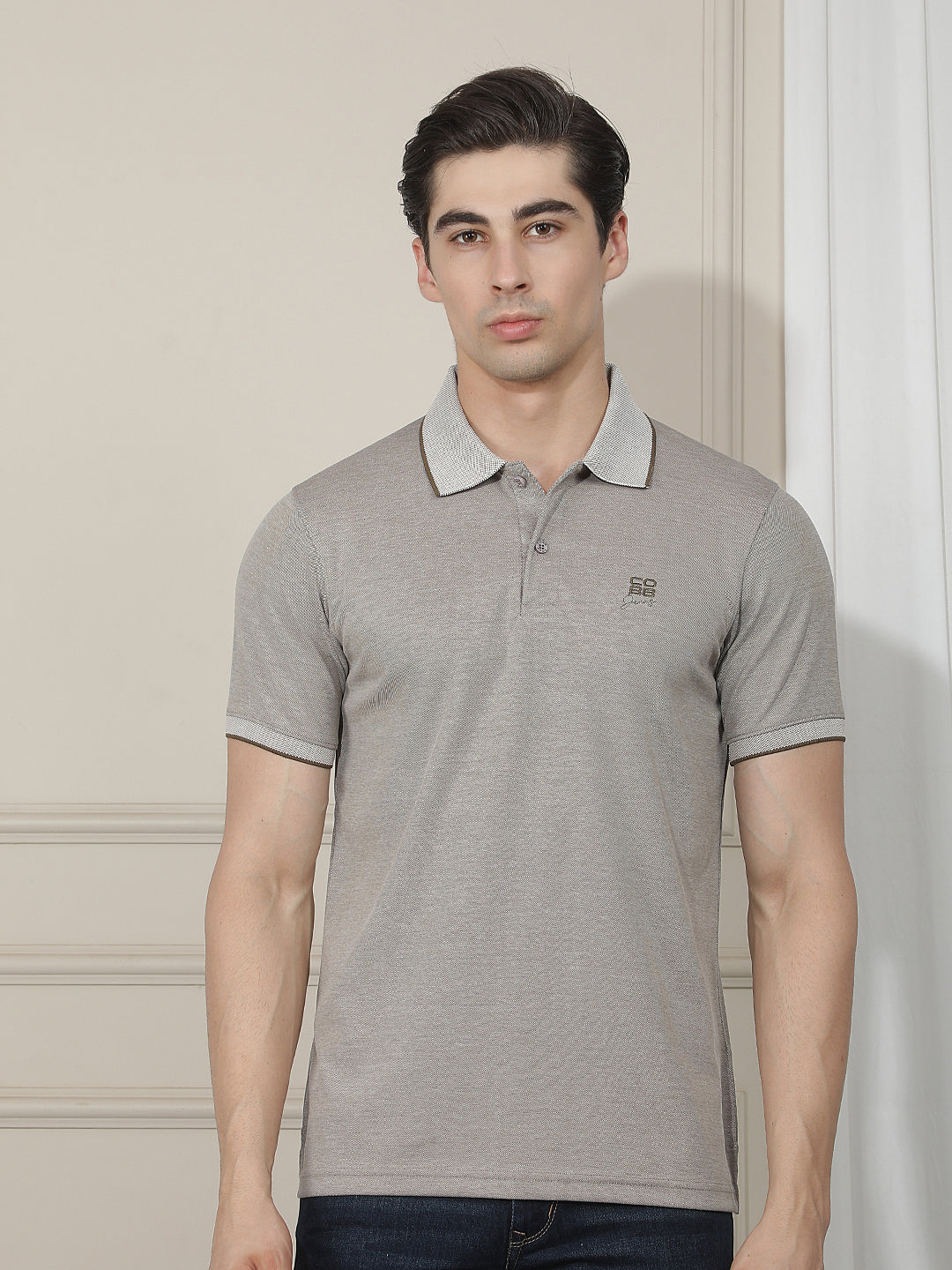 olive solid polo t-shirt