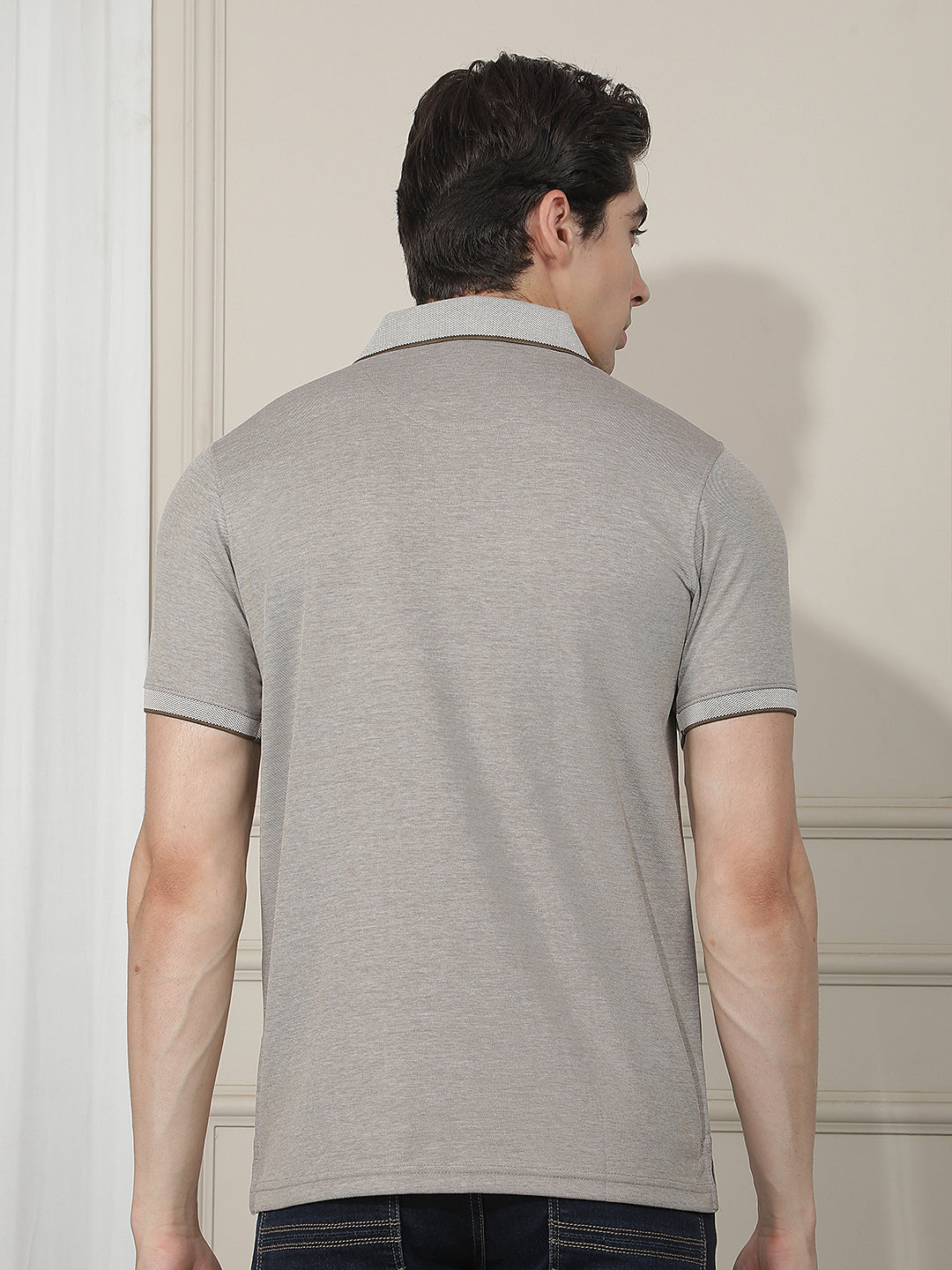 olive solid polo t-shirt