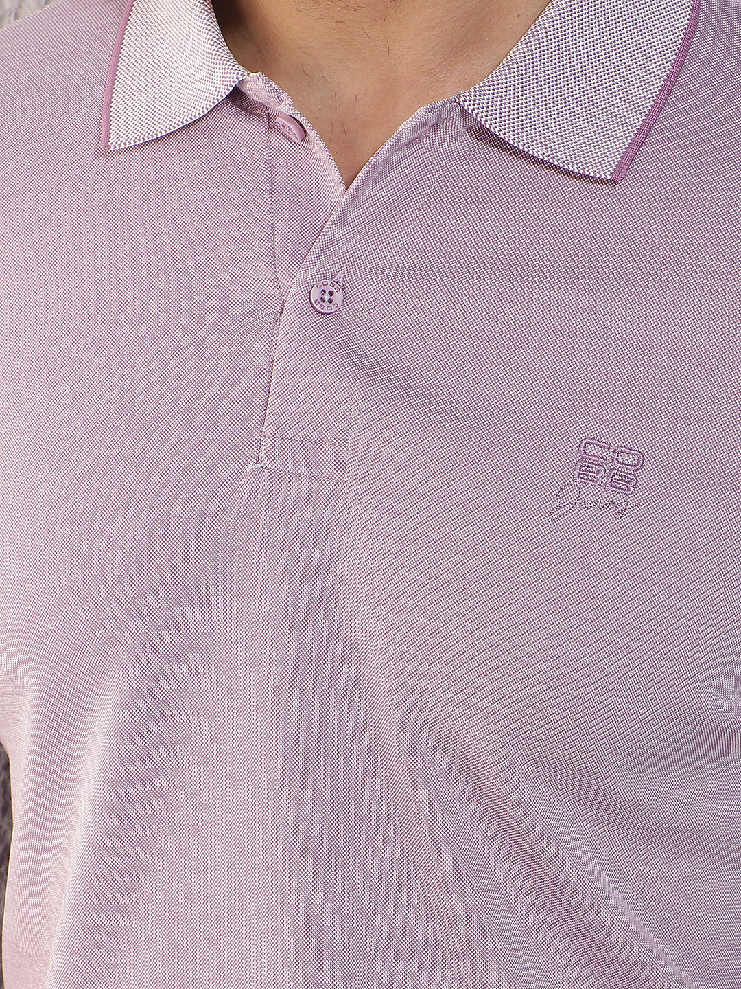 COBB PURPLE SOLID POLO NECK T-SHIRT
