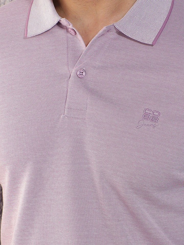 COBB PURPLE SOLID POLO NECK T-SHIRT
