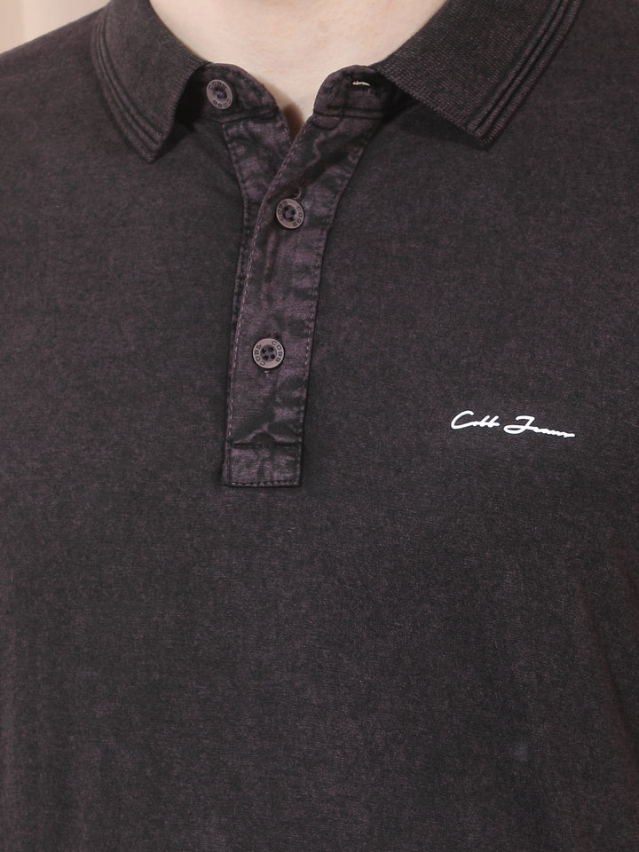 COBB WINE SOLID POLO NECK T-SHIRT