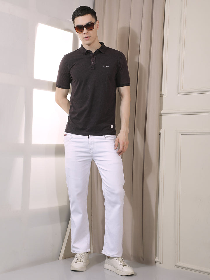 COBB WINE SOLID POLO NECK T-SHIRT