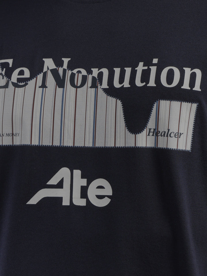 cobb navy blue printed round neck t-shirt