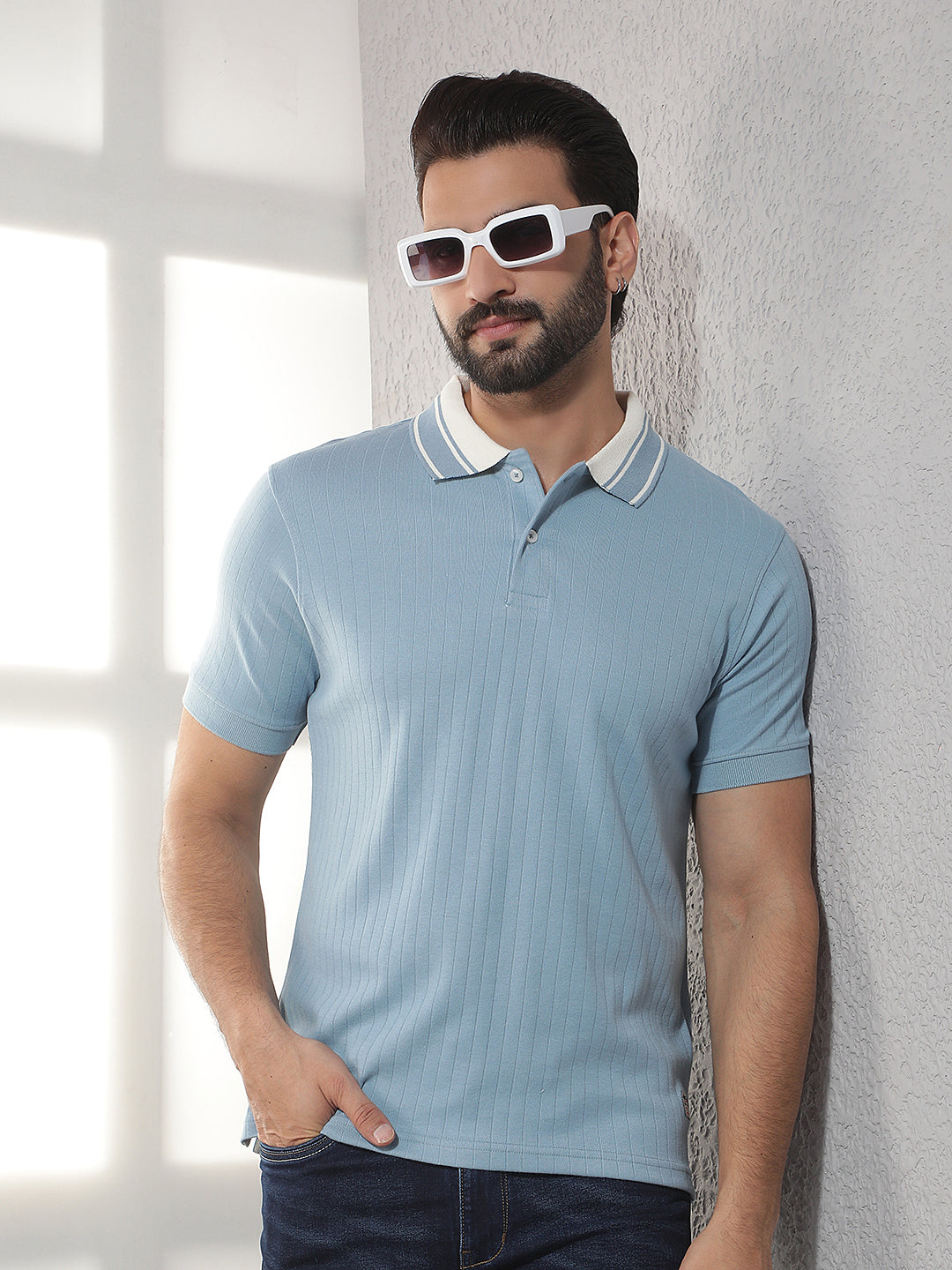cobb air force solid polo neck t-shirt