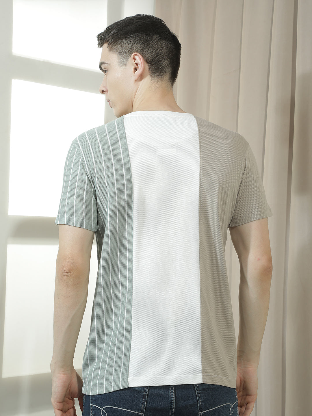 cobb multicolor striped round neck t-shirt