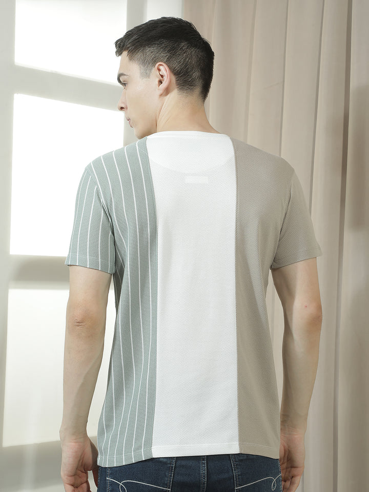cobb multicolor striped round neck t-shirt