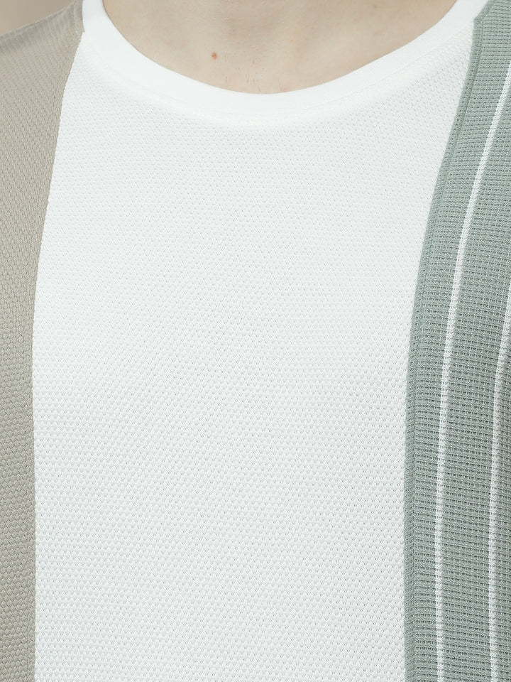 COBB MULTICOLOR STRIPED ROUND NECK T-SHIRT