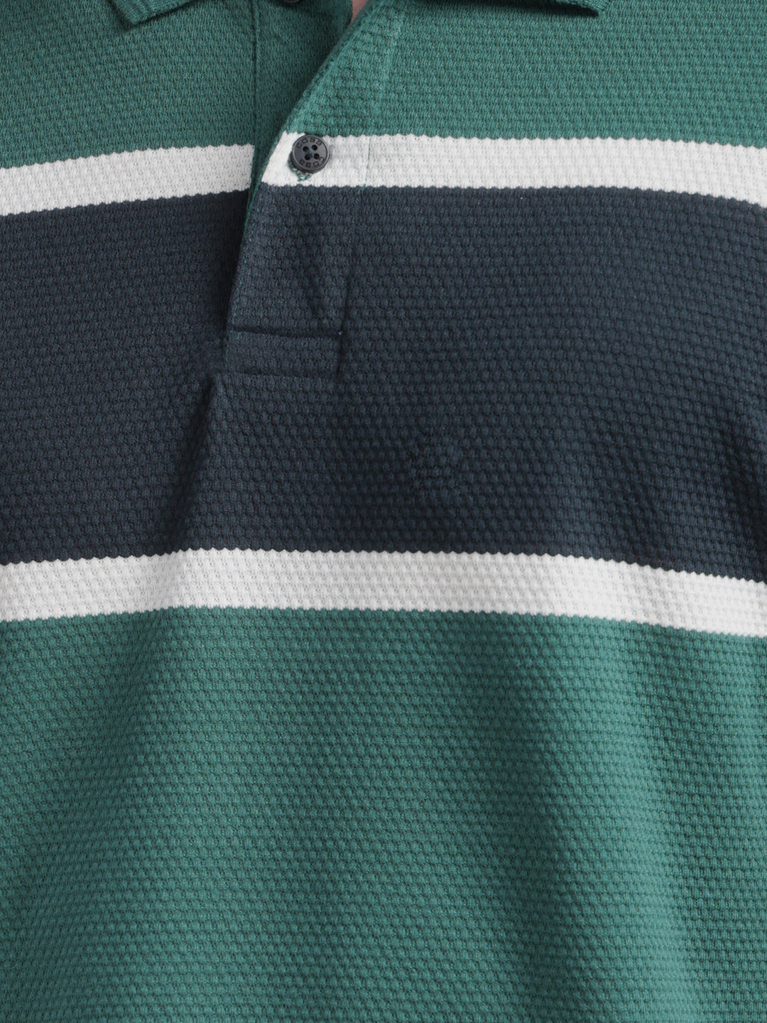 cobb green color-block polo neck t-shirt