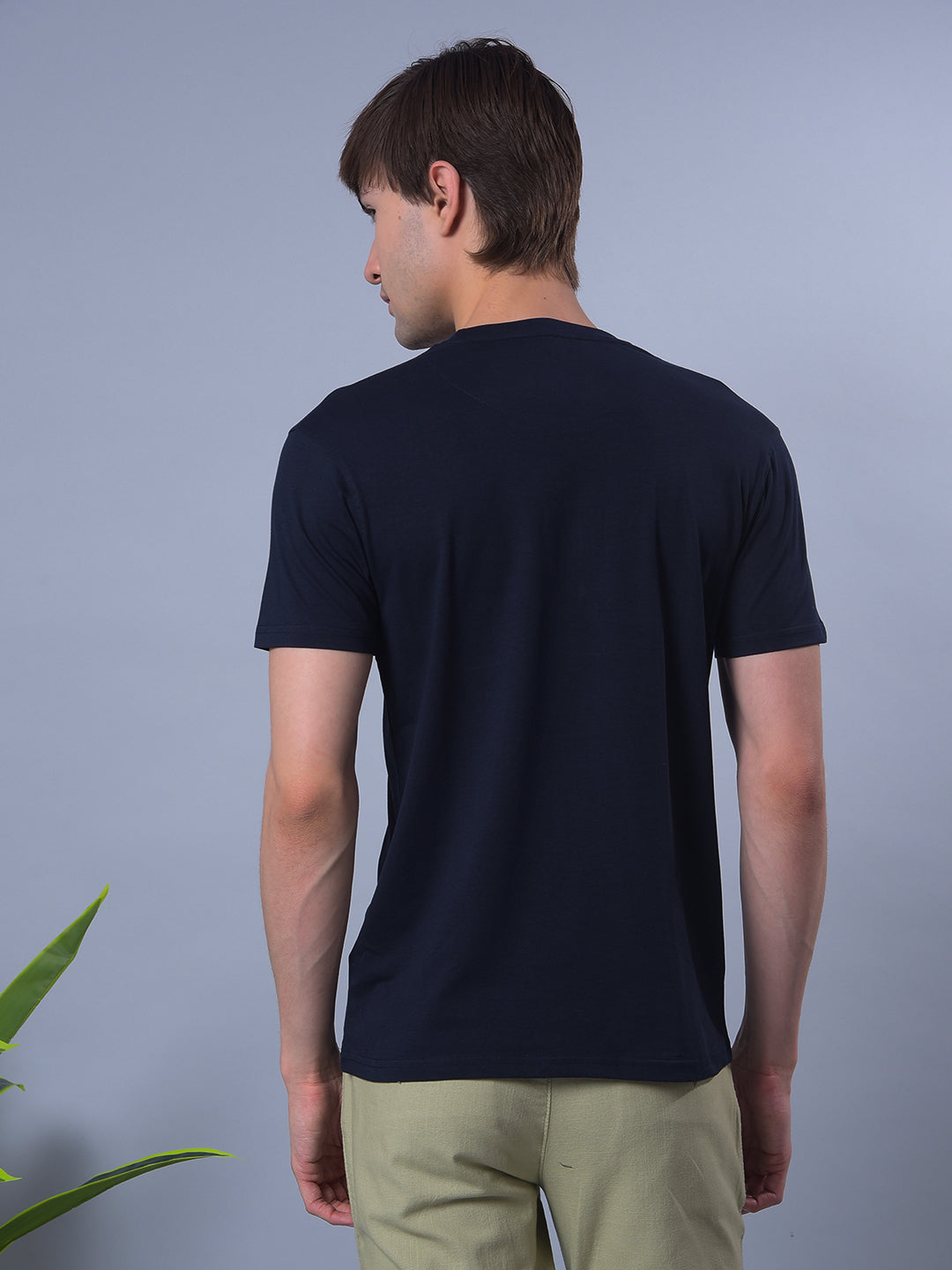 cobb navy blue printed round neck t-shirt