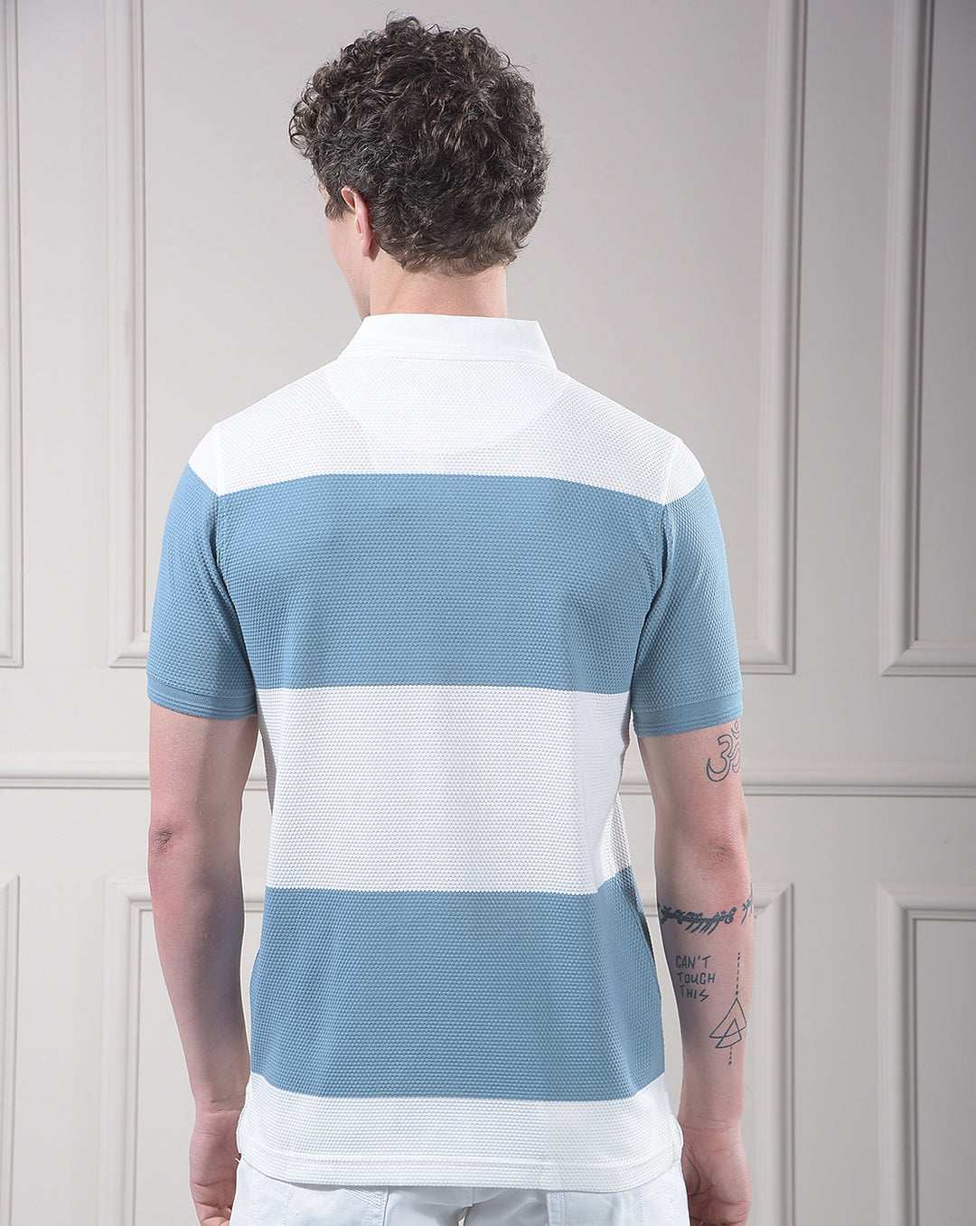 cobb air force striped polo neck t-shirt