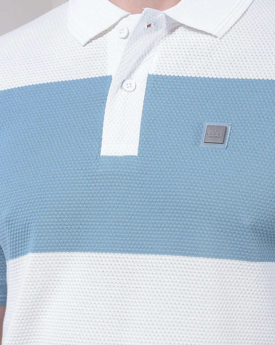 COBB AIR FORCE STRIPED POLO NECK T-SHIRT