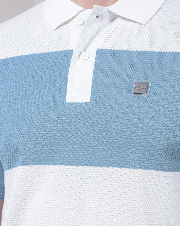 COBB AIR FORCE STRIPED POLO NECK T-SHIRT