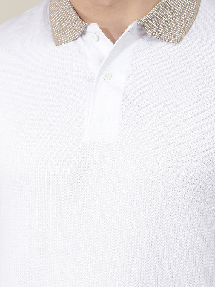 white solid polo t-shirt