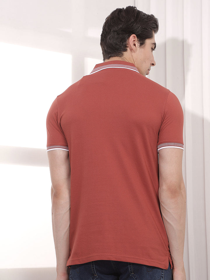 RUST SOLID POLO T-SHIRT
