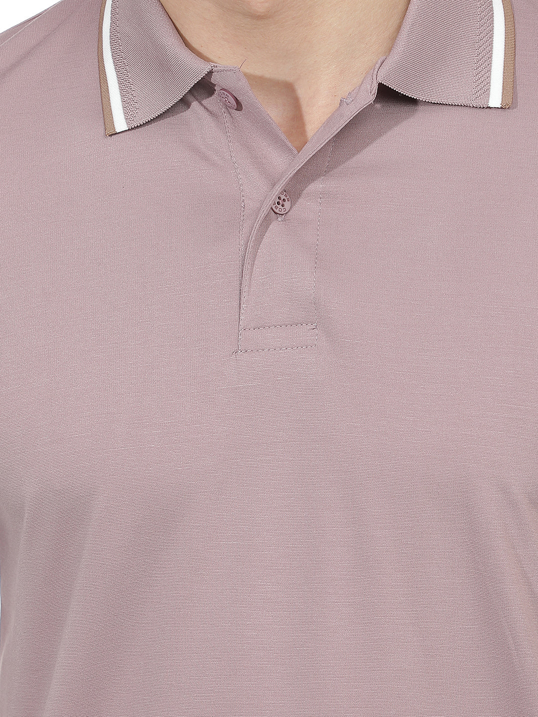 mauve solid polo t-shirt
