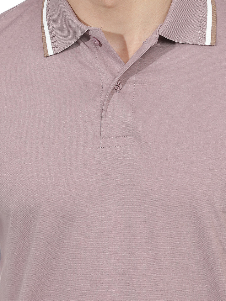 mauve solid polo t-shirt