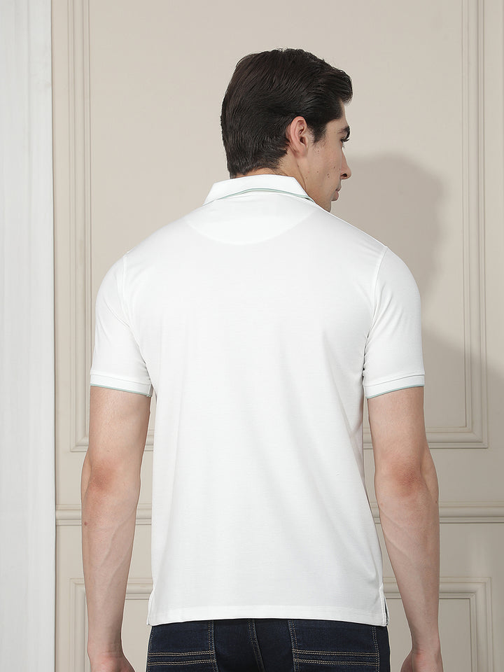 off white solid polo t-shirt