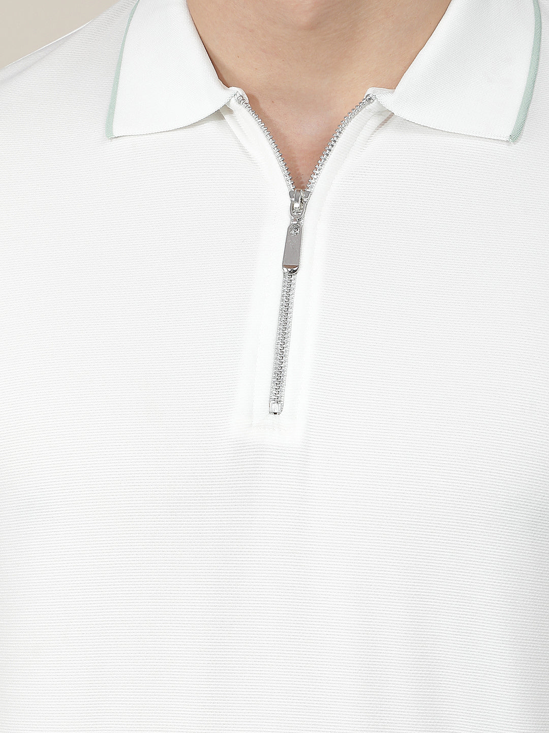off white solid polo t-shirt