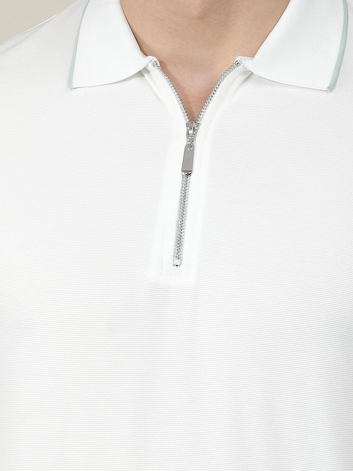 off white solid polo t-shirt
