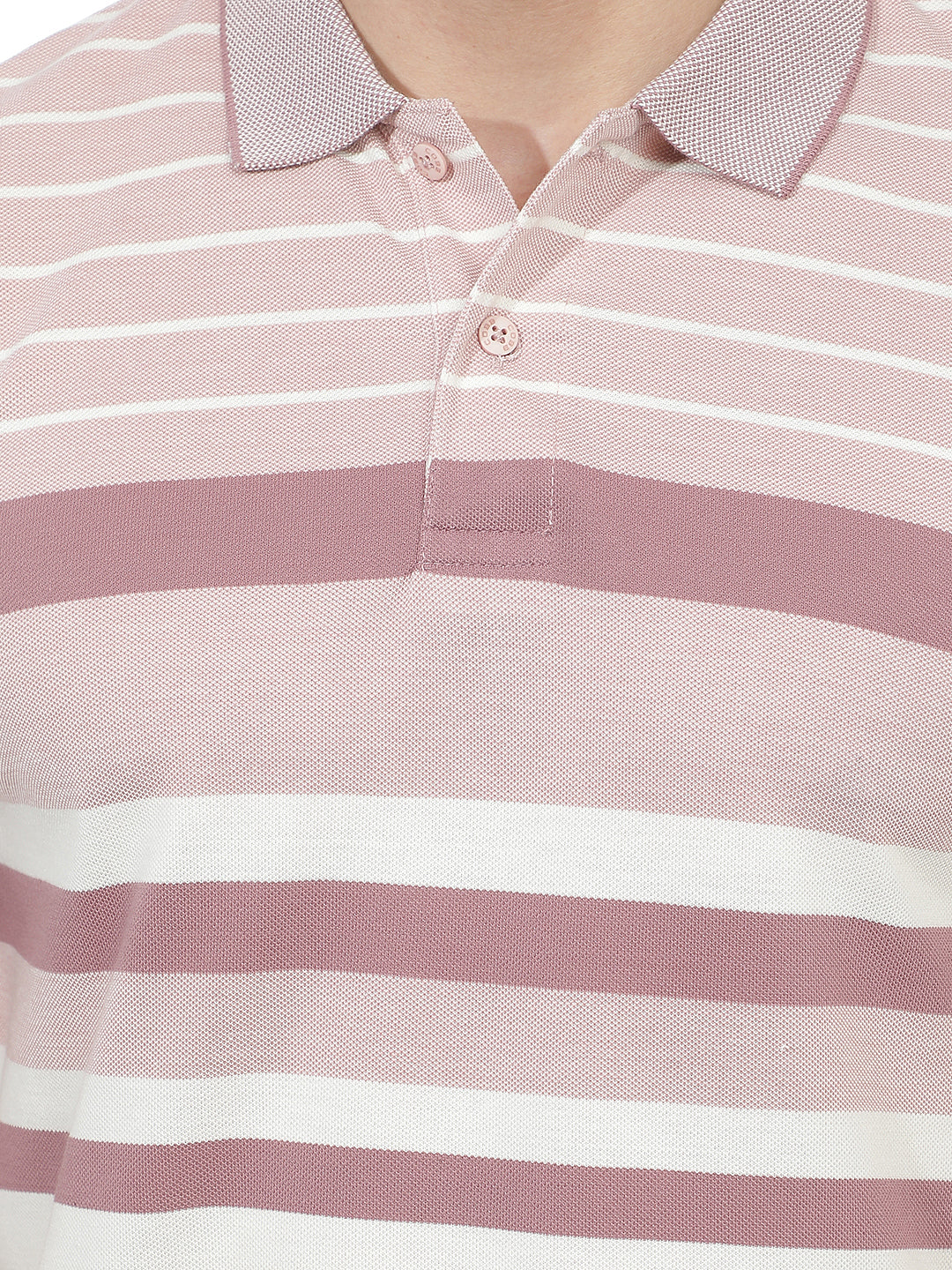 dusty pink color-block polo t-shirt
