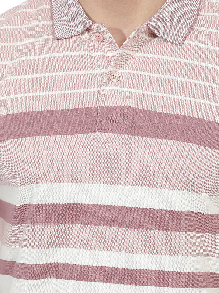 dusty pink color-block polo t-shirt