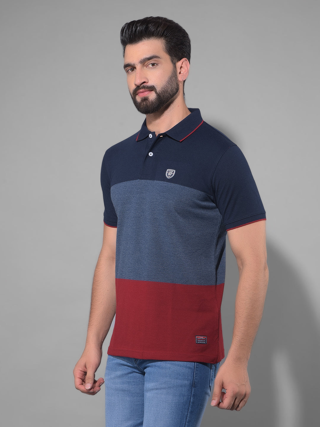 Colour block polo shirt best sale