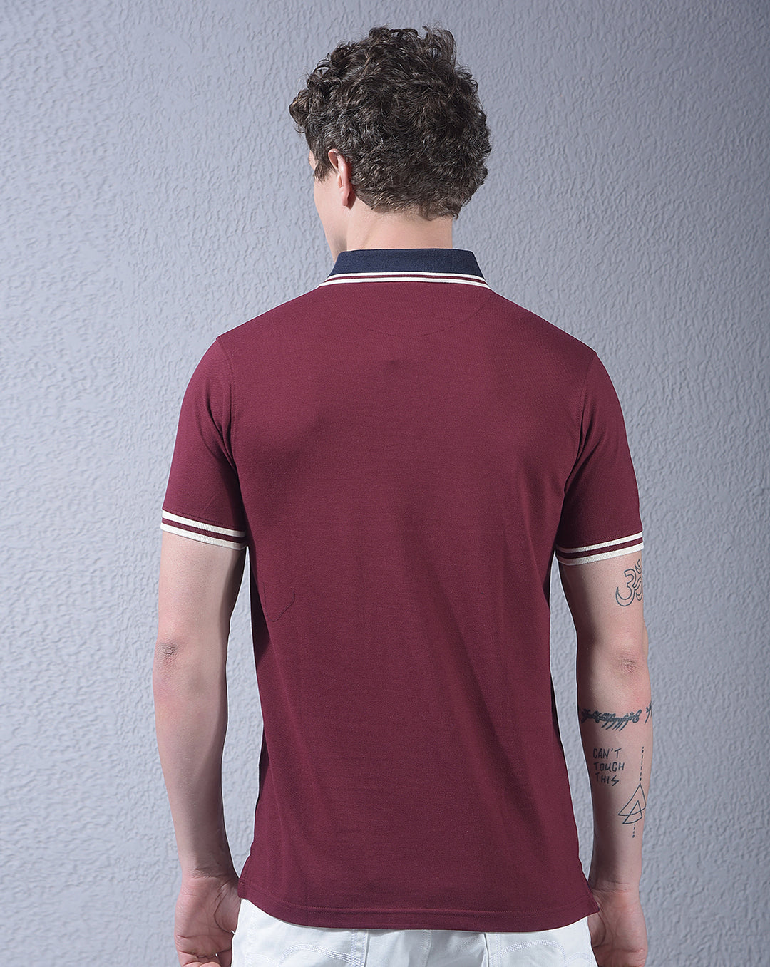 cobb wine solid polo neck t-shirt