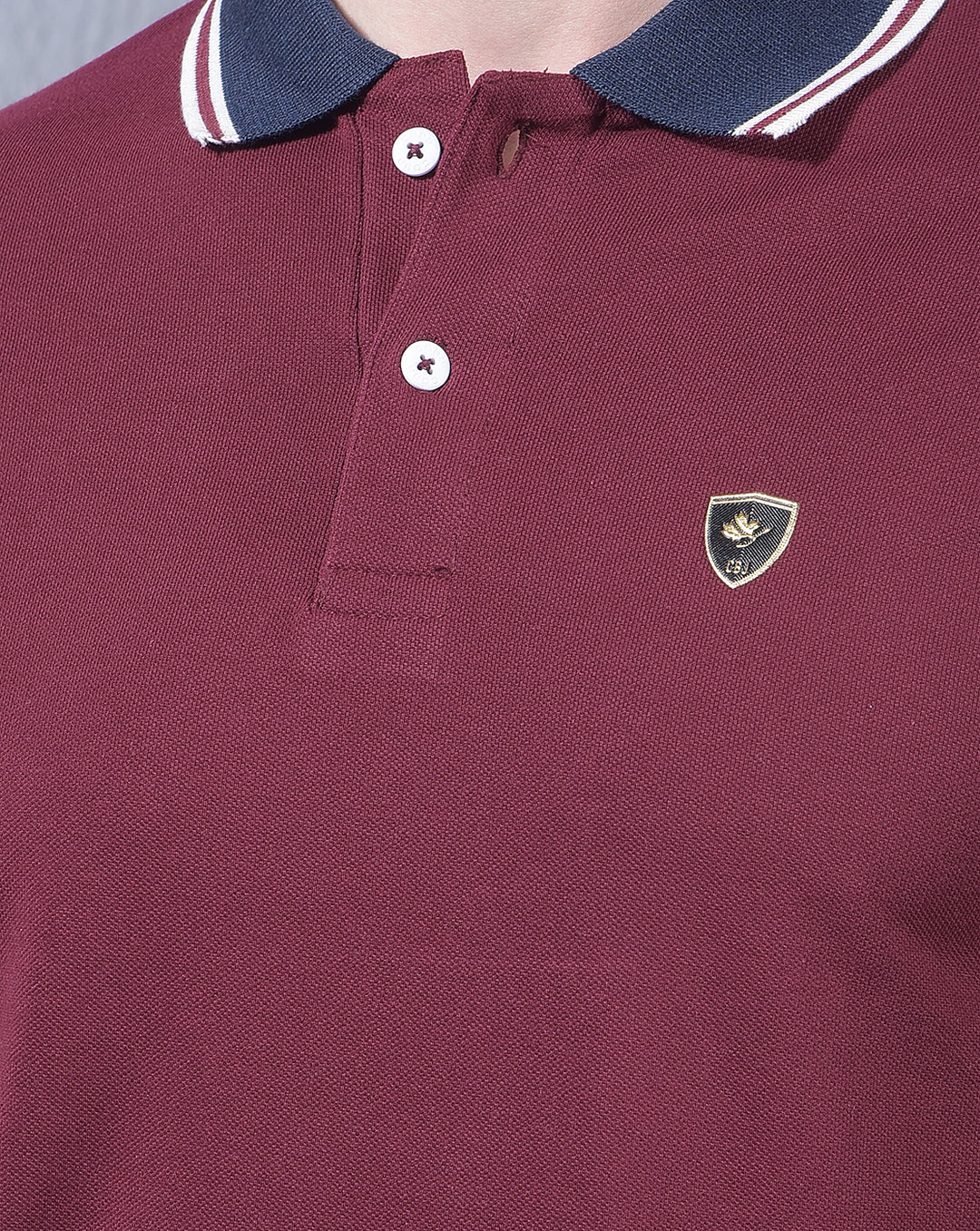 COBB WINE SOLID POLO NECK T-SHIRT