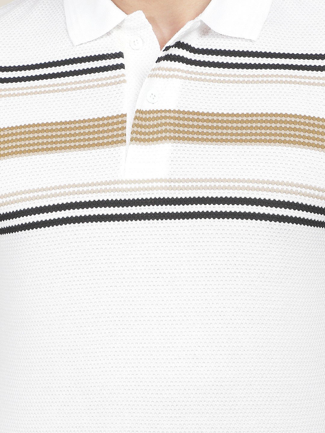 white striped polo t-shirt
