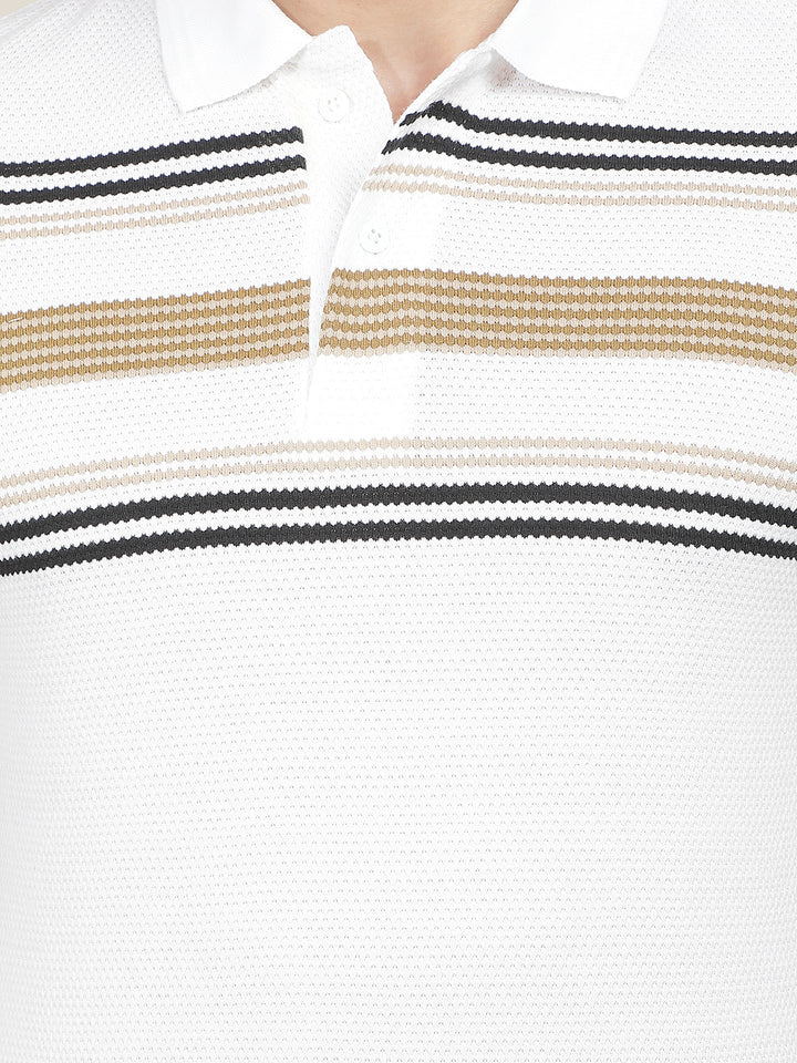 white striped polo t-shirt