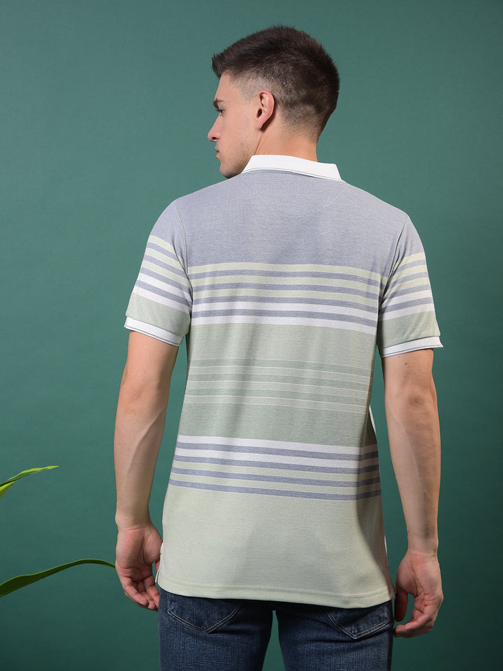 cobb pista striped polo neck t-shirt