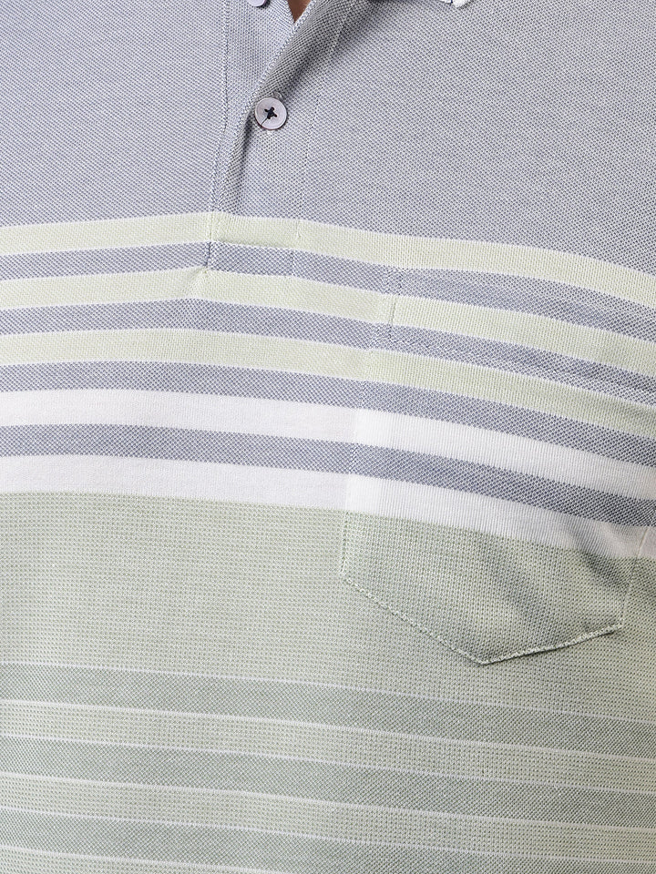 cobb pista striped polo neck t-shirt